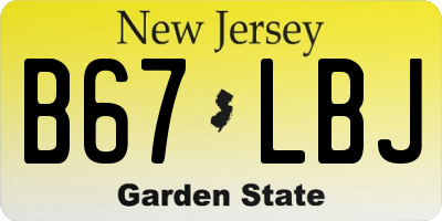 NJ license plate B67LBJ