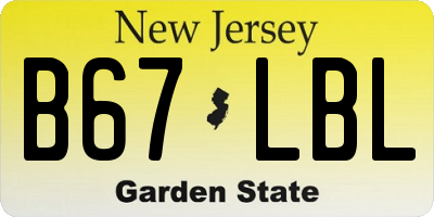 NJ license plate B67LBL
