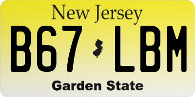 NJ license plate B67LBM