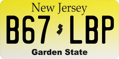 NJ license plate B67LBP