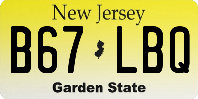 NJ license plate B67LBQ