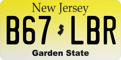 NJ license plate B67LBR