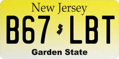 NJ license plate B67LBT