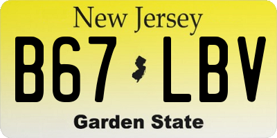 NJ license plate B67LBV