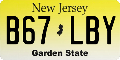 NJ license plate B67LBY