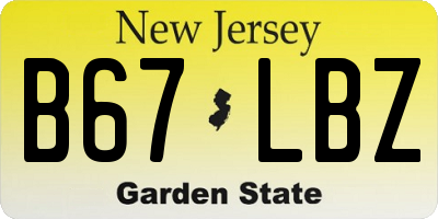 NJ license plate B67LBZ