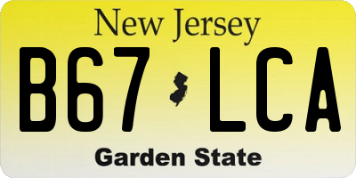 NJ license plate B67LCA