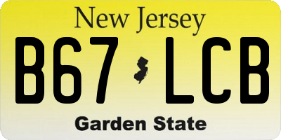 NJ license plate B67LCB
