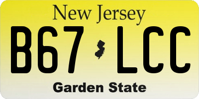 NJ license plate B67LCC