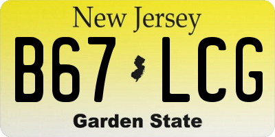 NJ license plate B67LCG