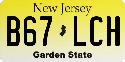 NJ license plate B67LCH