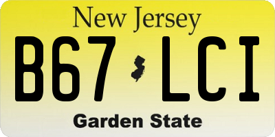 NJ license plate B67LCI