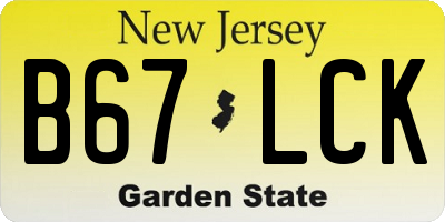 NJ license plate B67LCK