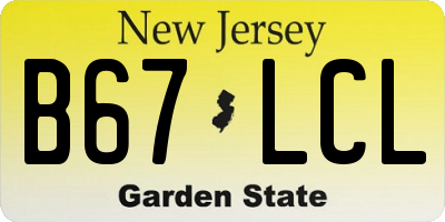 NJ license plate B67LCL