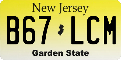 NJ license plate B67LCM