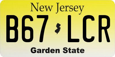 NJ license plate B67LCR