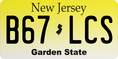 NJ license plate B67LCS