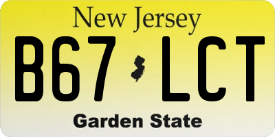 NJ license plate B67LCT