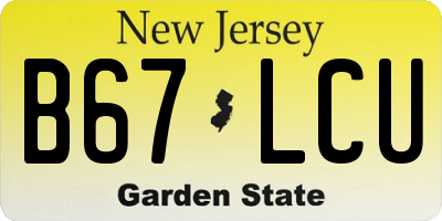 NJ license plate B67LCU