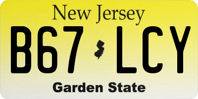 NJ license plate B67LCY
