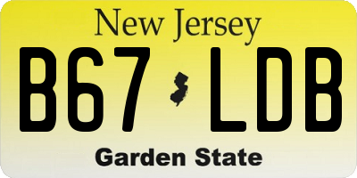 NJ license plate B67LDB