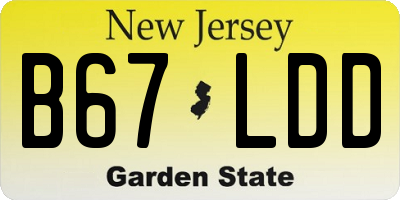 NJ license plate B67LDD