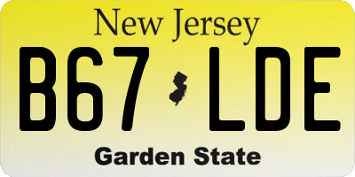 NJ license plate B67LDE