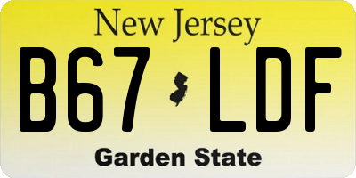 NJ license plate B67LDF