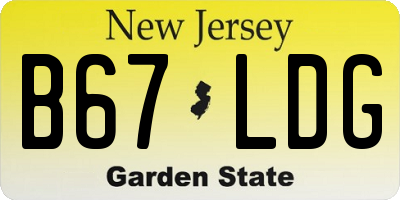 NJ license plate B67LDG