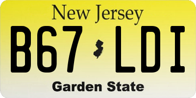 NJ license plate B67LDI