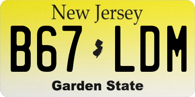 NJ license plate B67LDM
