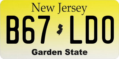 NJ license plate B67LDO