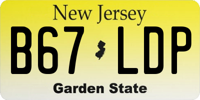 NJ license plate B67LDP