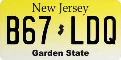 NJ license plate B67LDQ