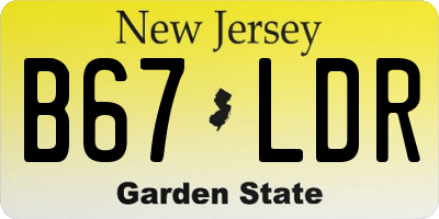 NJ license plate B67LDR