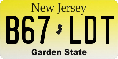 NJ license plate B67LDT