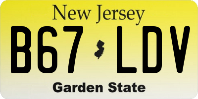 NJ license plate B67LDV
