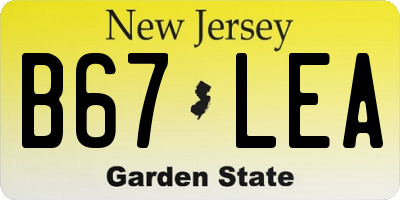 NJ license plate B67LEA