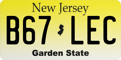 NJ license plate B67LEC