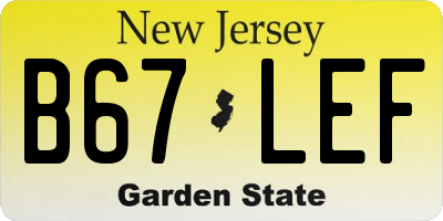 NJ license plate B67LEF
