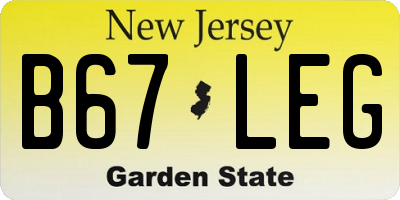 NJ license plate B67LEG