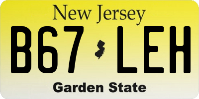 NJ license plate B67LEH