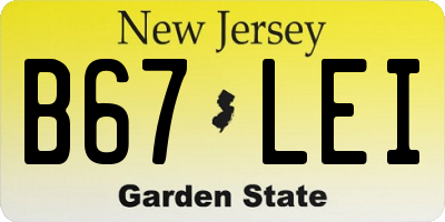 NJ license plate B67LEI