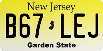 NJ license plate B67LEJ