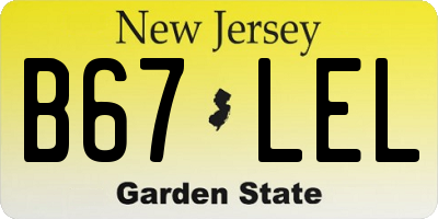 NJ license plate B67LEL