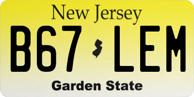 NJ license plate B67LEM