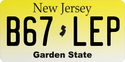 NJ license plate B67LEP