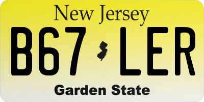 NJ license plate B67LER