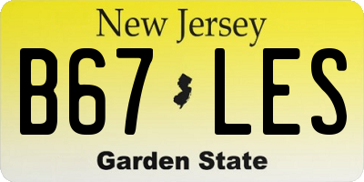NJ license plate B67LES