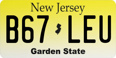 NJ license plate B67LEU